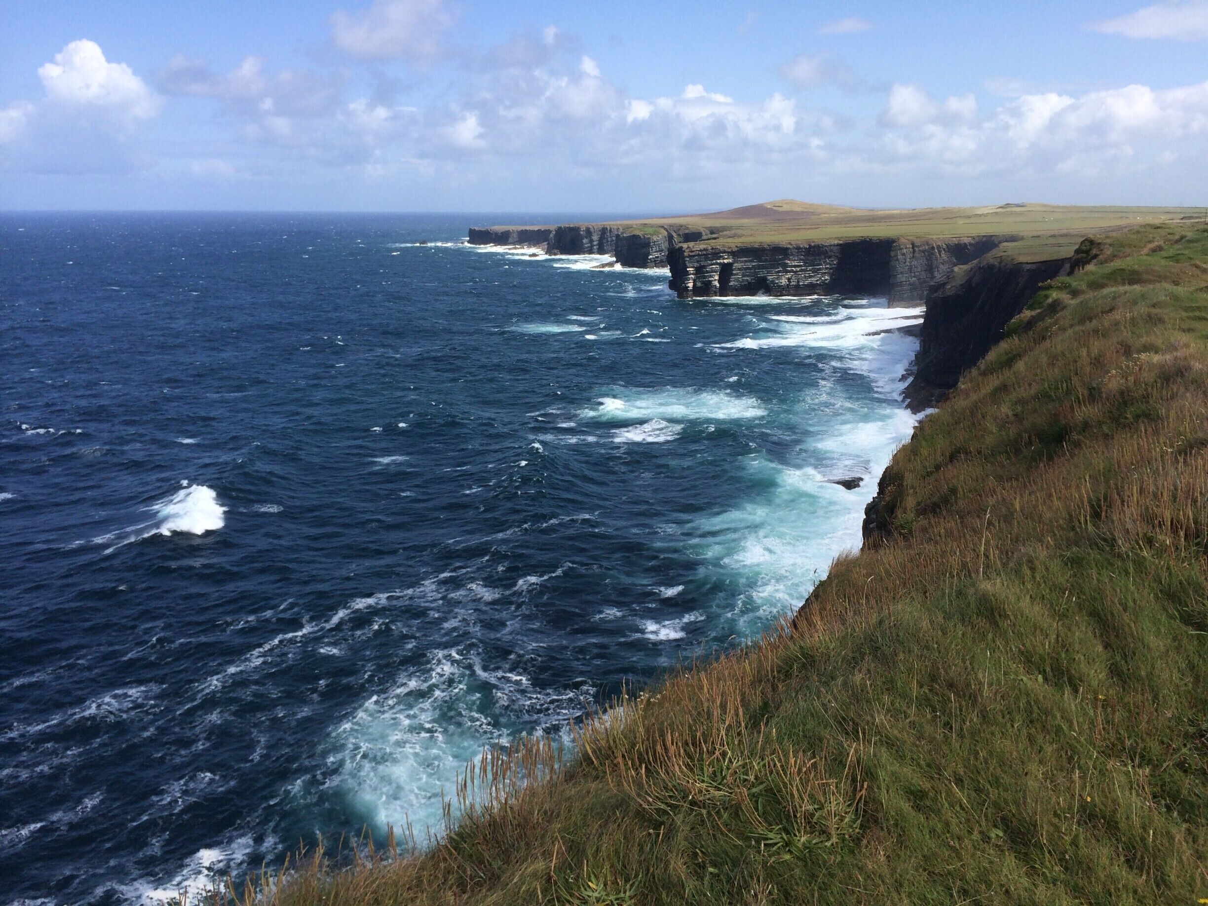 The Cliffs of Moher get all the attention in west Clare, but further south there is a beautiful stretch of coastline with spectacular cliffs. If you want to experience the wild west of Ireland coastline in its raw state, and away from the tourist honey pot that is the Cliffs of Moher, then head south of Kilkee. They are so unspoilt that you will feel like you are the first one to discover them.