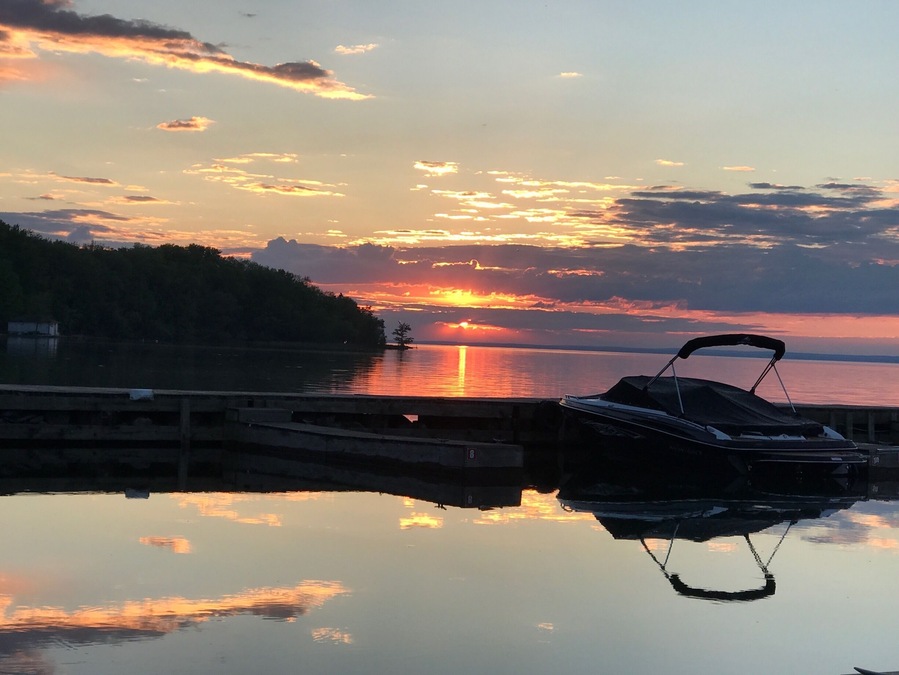 Sunset views across from Georgina Island