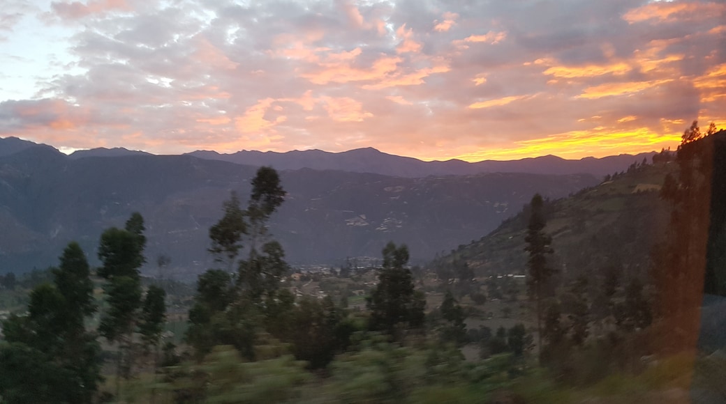 View from the coach ride back from Laguna 69. Up before day break, return as the sun sets. Peru