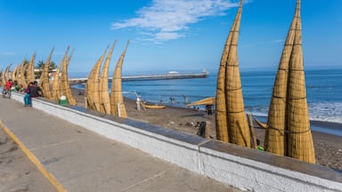 "Caballitos de Totora" a traditional way of sailing near the coast, used by Fishermen from the North of Peru, a great tourist and cultural attraction