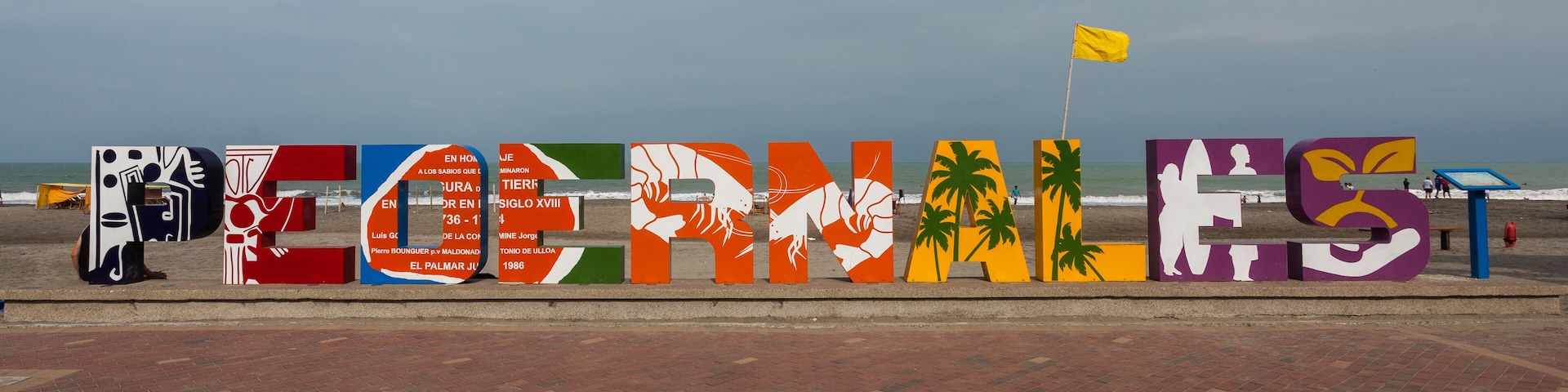 Three-dimensional sign of Pedernales