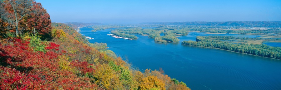 Confluence of Mississippi and Wisconsin Rivers, Iowa