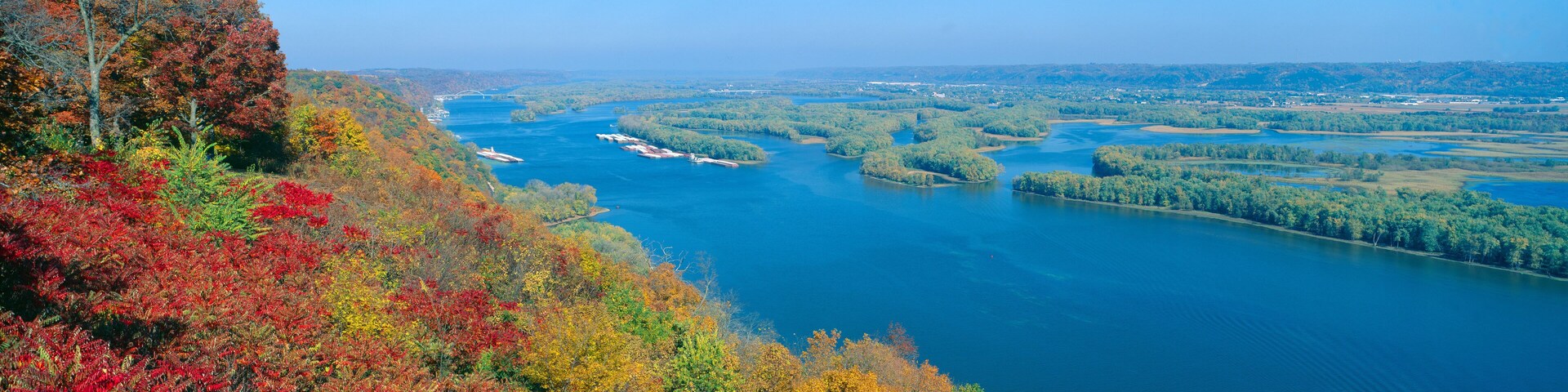 Confluence of Mississippi and Wisconsin Rivers, Iowa