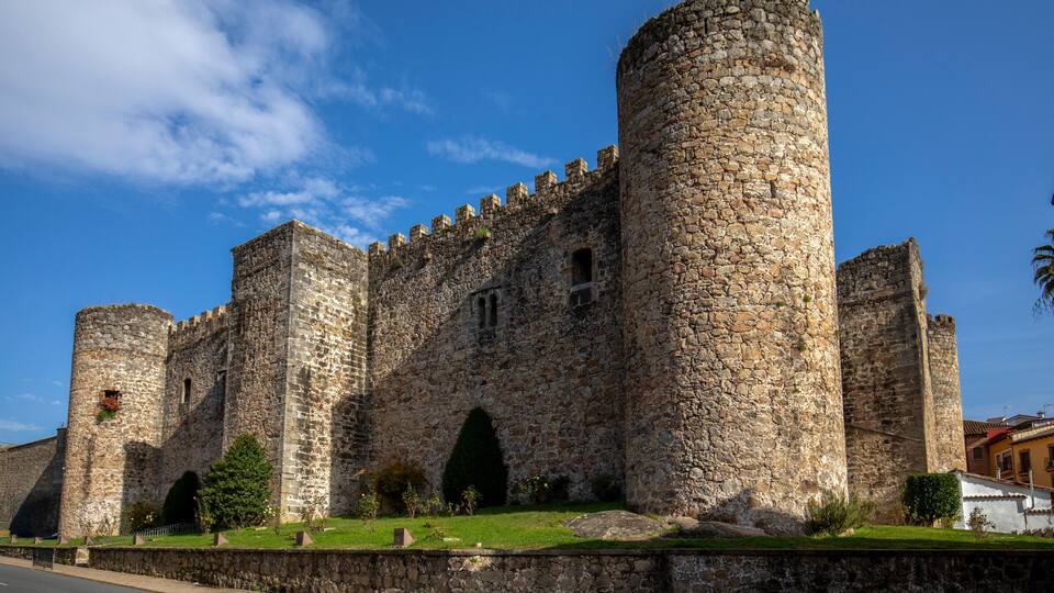 View of the castle of Constable Davalos de Arenas de San Pedro, Avila, Castilla y Leon, Spain with daylight
