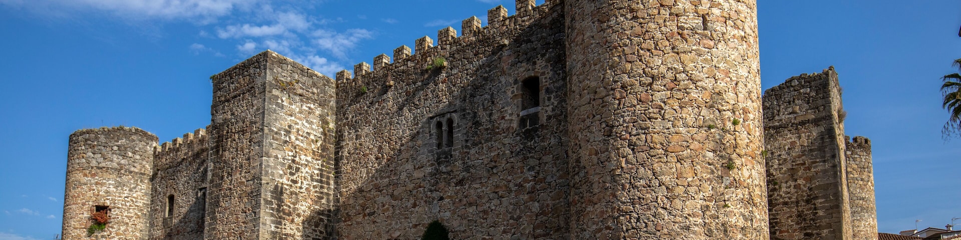 View of the castle of Constable Davalos de Arenas de San Pedro, Avila, Castilla y Leon, Spain with daylight