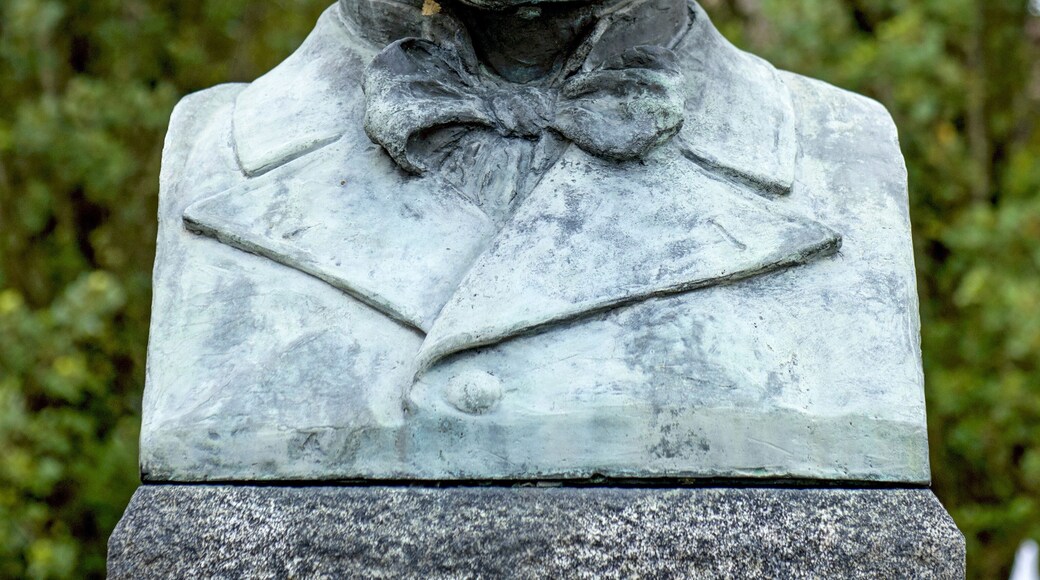 The bronze statue of Giuseppe Verdi, the most important Italian Opera music composer, in Busseto, Parma, Italy
