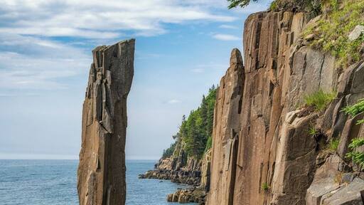 Nova Scotia's most famous balancing act, the Balancing Rock in Tiverton.