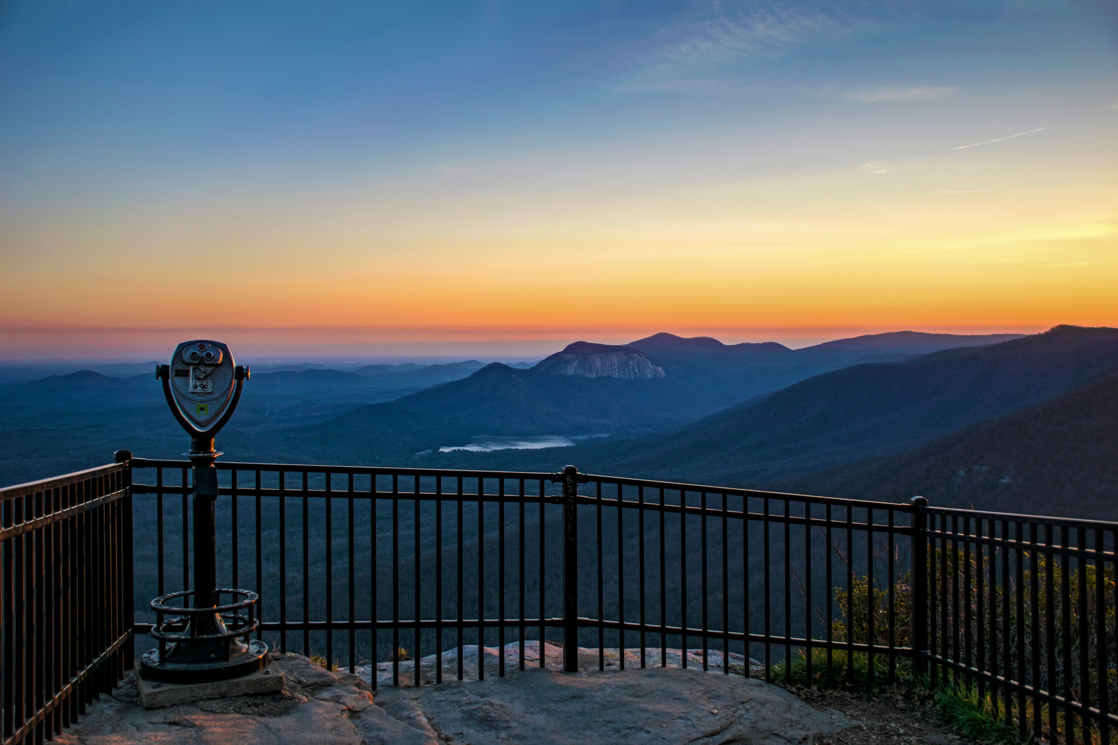 Caesars Head Overlook at Sunset near Greenville South Carolina SC
