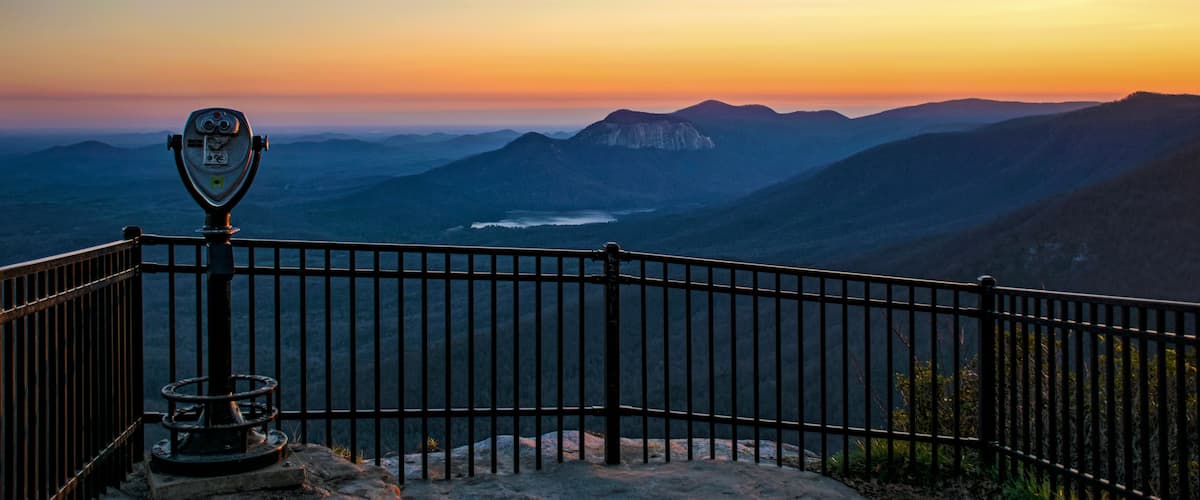 Caesars Head Overlook at Sunset near Greenville South Carolina SC
