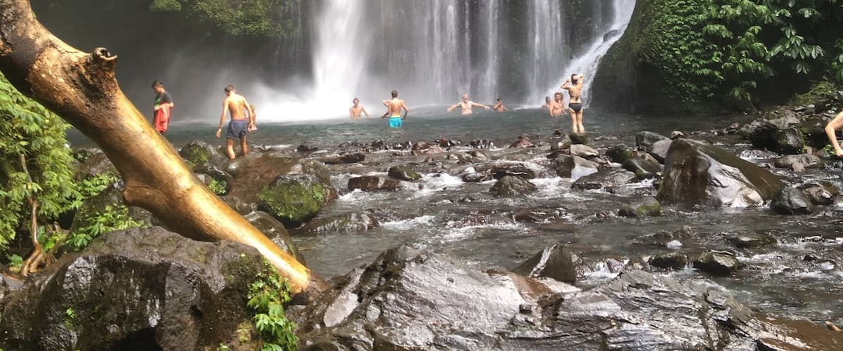 If you happen to find yourself in central-northern Lombok in Gunung Rinjani National Park, don't miss out on seeing Tiu Kelep waterfall shown in this photo I took. It's a 40-45 minute trek from Senaru Village. Don't miss out!