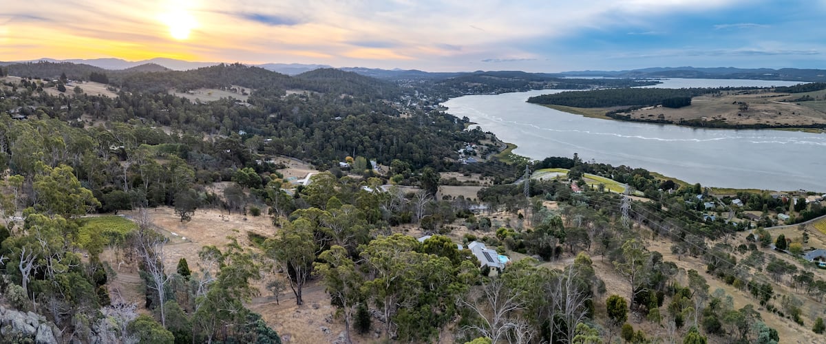 Sunset view and Tamar river, Tasmania