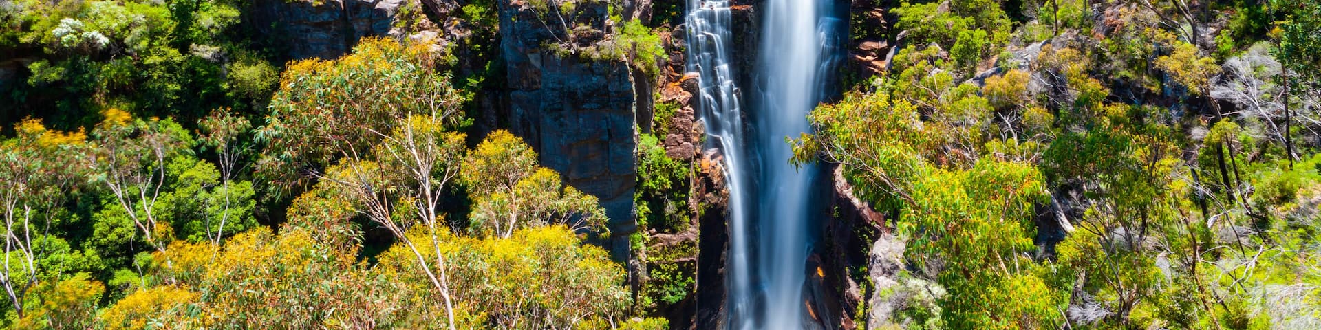 Carrington Falls - plunge waterfall in the Kangaroo River in Souther Highlands region of NSW, Australia