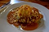 Mmmmm Pancakes! Short fluffy stack with Macadamia ice cream, mango sauce and fresh macadamia nuts on top.
A must stop if your in the Byron Bay Region.