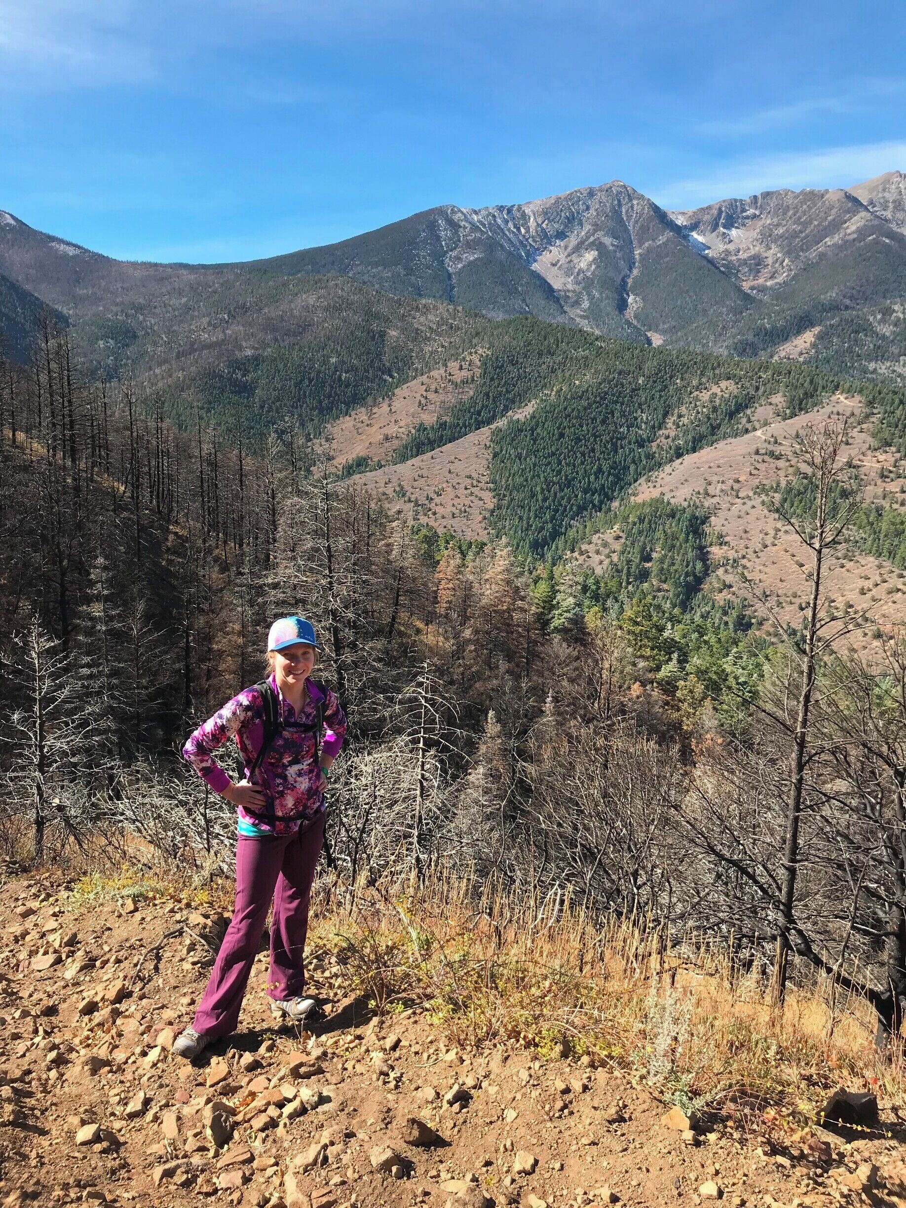 Hiking the recent burn area in Hayden Creek in the Sangre de Cristo National Forest, near ART in Cotopaxi, CO