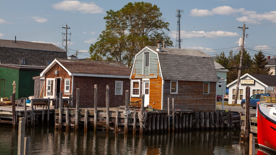 Fisherman\'s Cove which includes a house and a bay or harbour