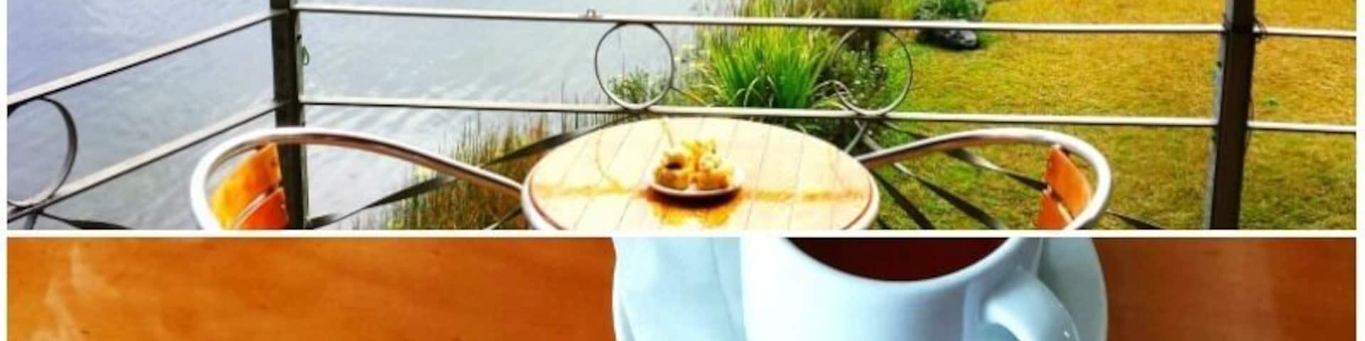 Although it was still raining the Lake Barrine Teahouse was a lovely place to visit right on the lake. They’re famous for their Devonshire Tea and we appreciated that they had a little kiddies play area so we could have some down time with our tea.
Lake Barrine is also well known for its relaxing cruises around the volcanic crater brim, or if you’re feeling more energetic there’s a 5km walking track around the lake.