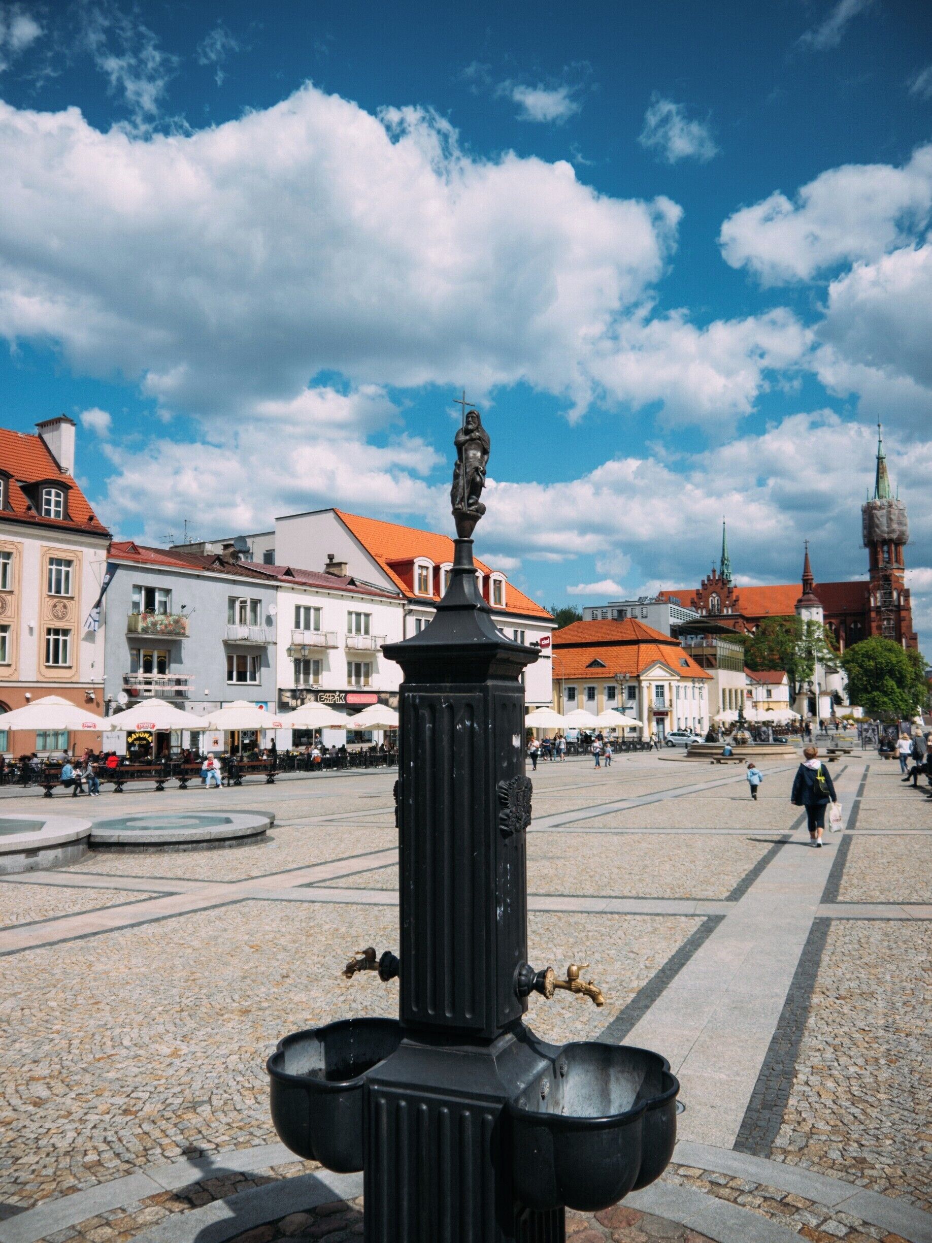 Hidden gem of North East Poland—Bialystok used to be summer residence for a royal family back in the days. On the photo, main square, with a cathedral in the background. #may #clouds #LifeAtExpedia #bialystok #poland
