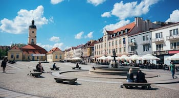 Bialystok's main town square "Rynek Kosciuszki." 150 miles NE from Warsaw, Bialystok is biggest city in this part of Poland; pictured scene was taken in early May.
#poland #bialystok #polska #LifeAtExpedia