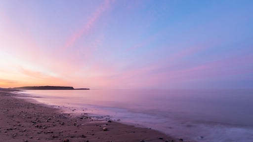 Panorama of ocean beach at the crack of dawn