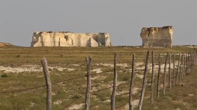Chalk Formations at the Monument Rock National Natural Landmark in Kansas