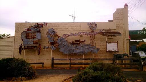 Merriwa to a tee... this is found as you walk towards the info centre. Its a beautiful Country town in the northern Hunter Region. Farming Country. Large Sheep, Cattle and Horse properties. I just liked this.