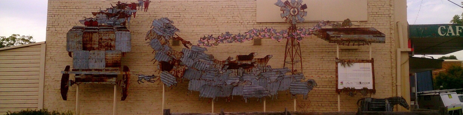 Merriwa to a tee... this is found as you walk towards the info centre. Its a beautiful Country town in the northern Hunter Region. Farming Country. Large Sheep, Cattle and Horse properties. I just liked this.