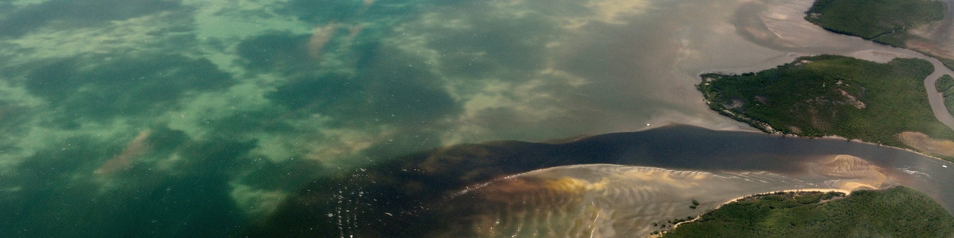 Aerial view of Deception Bay in Queensland.
