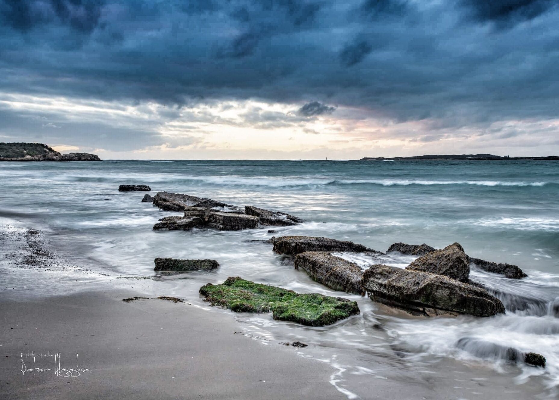 On a dark and stormy evening right on sunset.