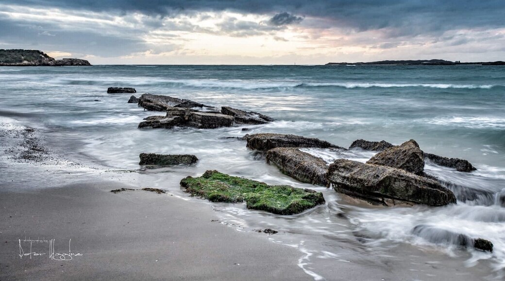 On a dark and stormy evening right on sunset.