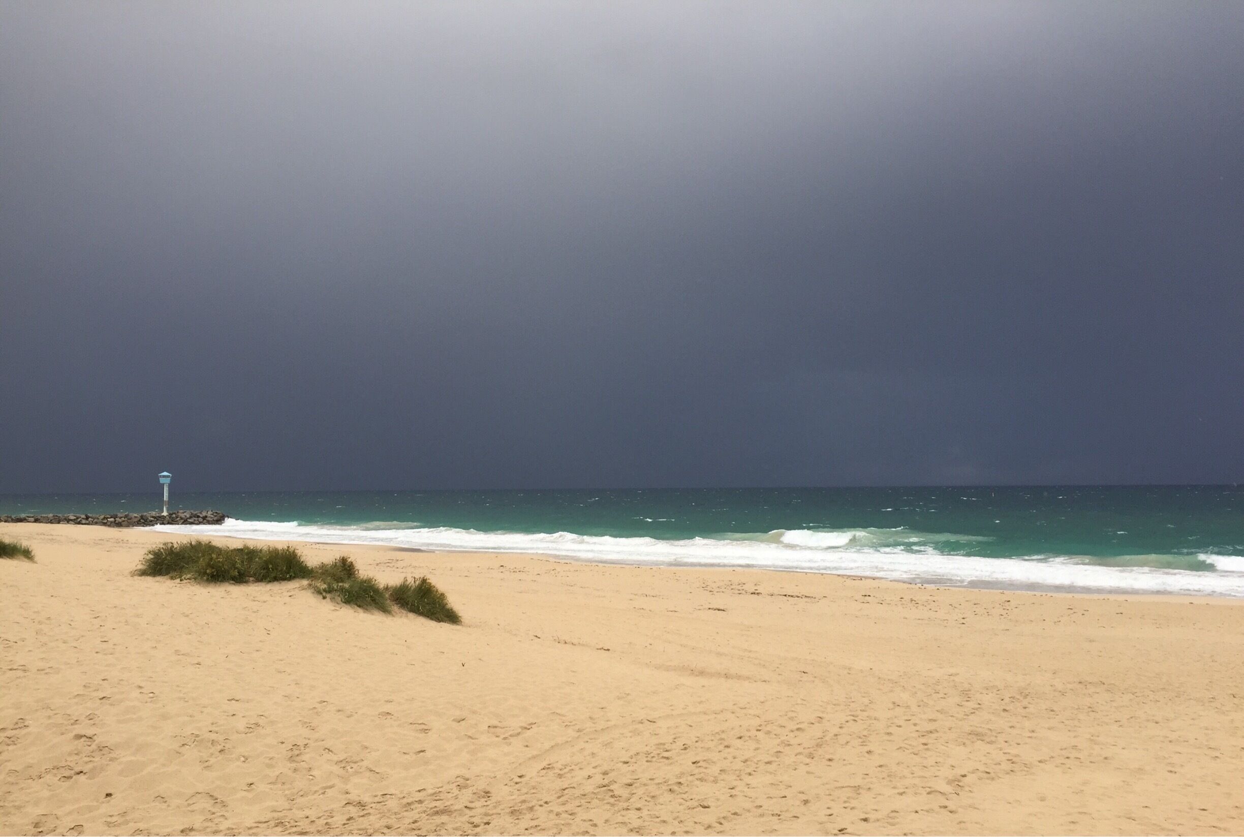 Spectacular stormy sky over City Beach this morning 