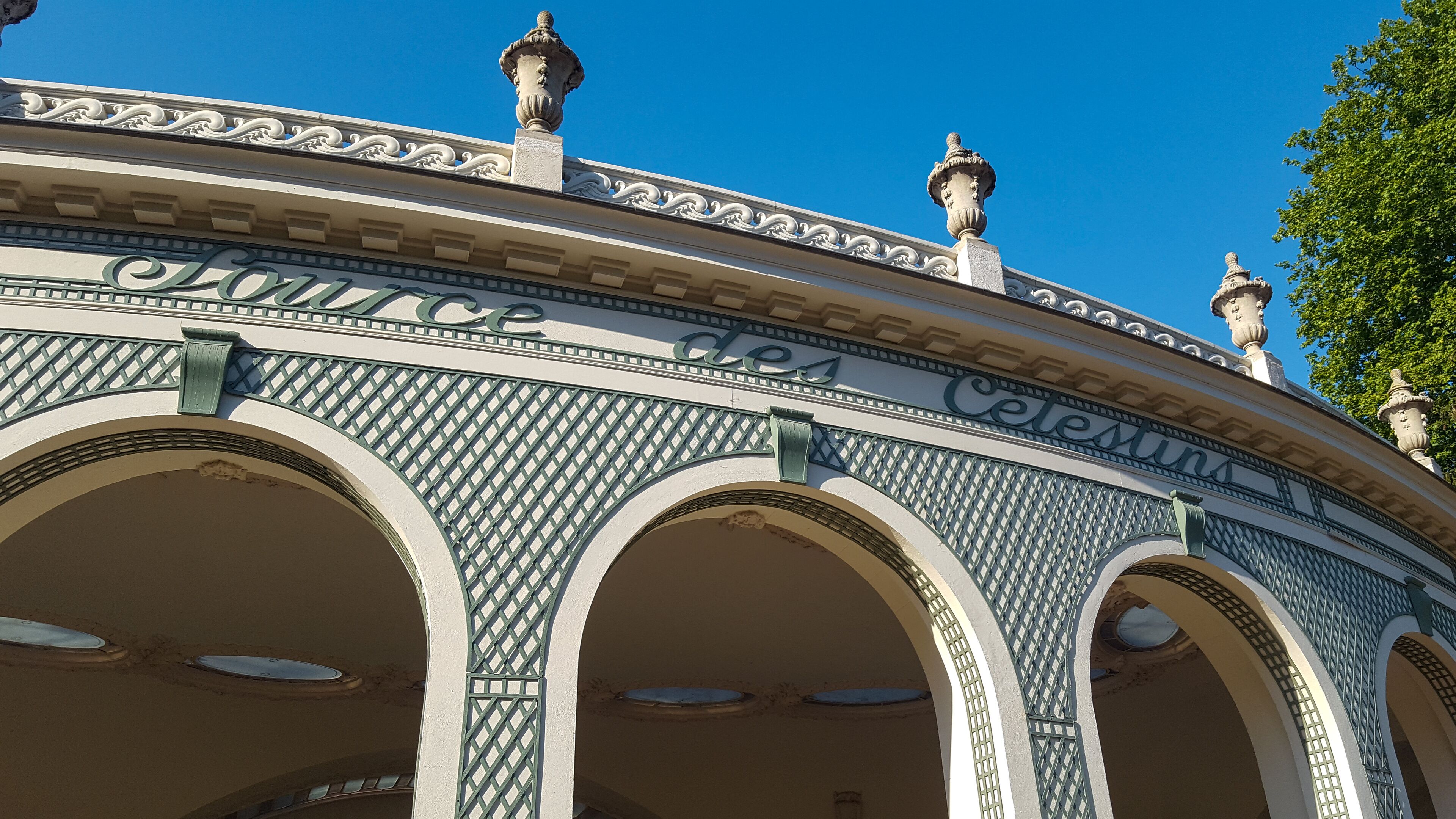 building entrance source water of the Celestials in Vichy celestins in france