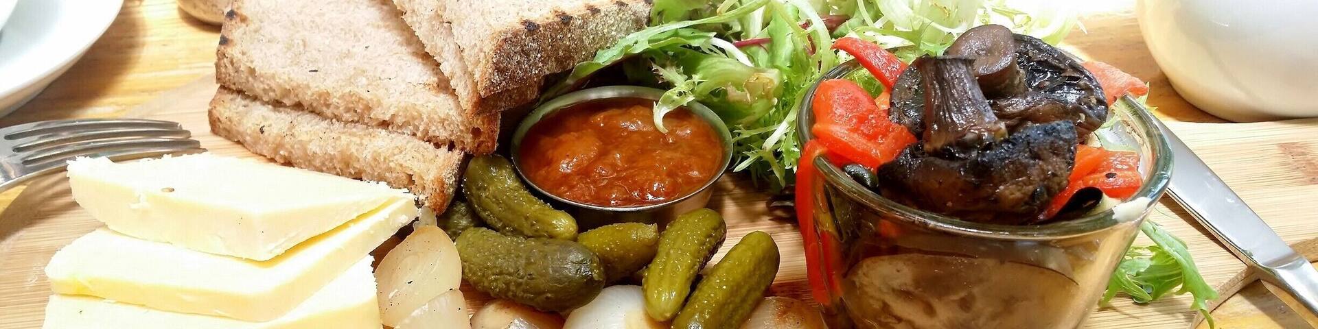 The cafe at Lavandula Swiss-Italian Lavender Farm near Hepburn Springs, Victoria takes the humble 'Ploughman's Lunch' to the next level. Plenty of other delicious choices on the menu too. All appear to be home-made.