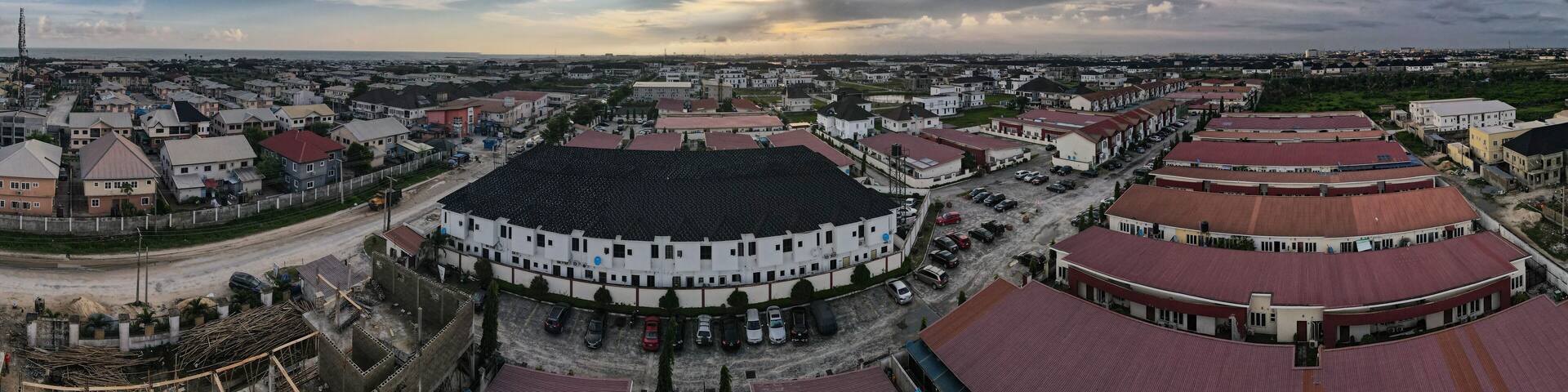 A panoramic view of the lekki peninsula showing the ocean