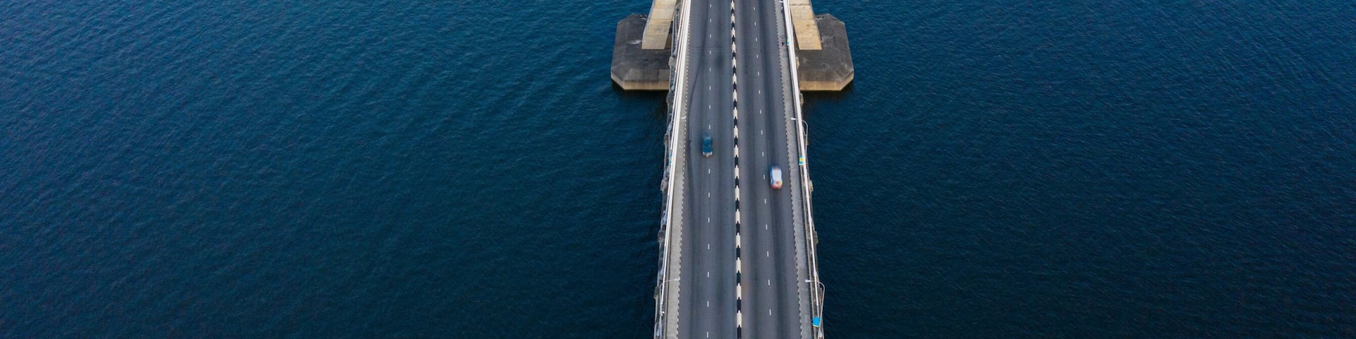 Panoramic view of Lagos Lekki Ikoyi link bridge showing parts of Lekki, Ikoyi and Banana Island, Nigeria.