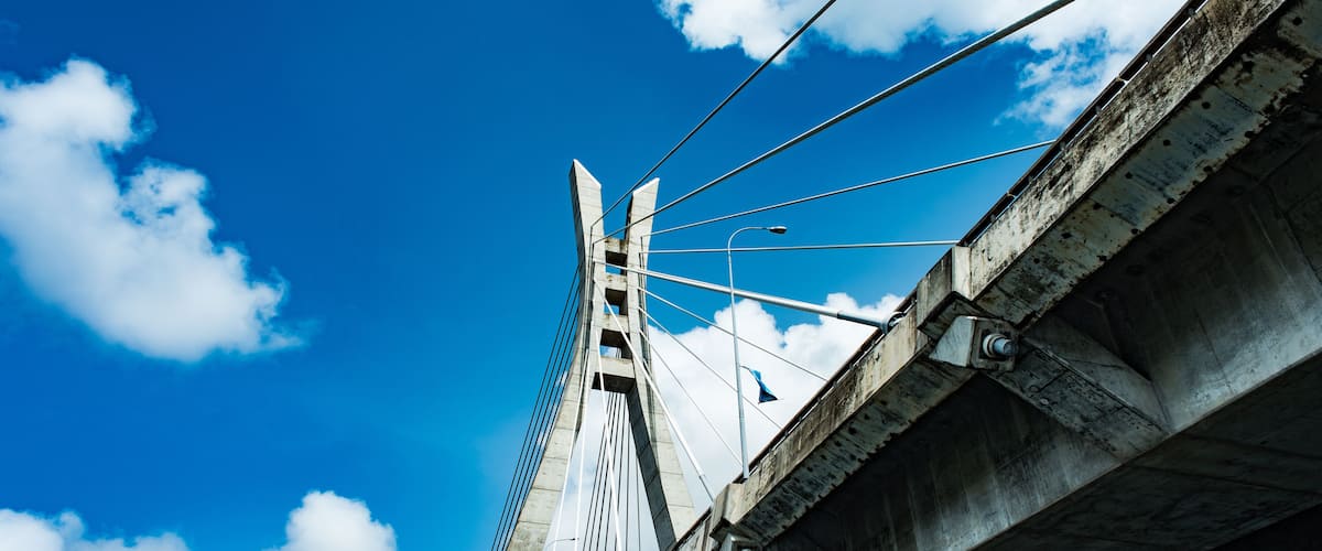 A view of the Lekki-Ikoyi Link bridge from the water