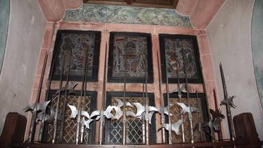 Château du Haut-Koenigsbourg Wonderful restorative Kings Castle with great view. Photo shows Guards weaponry.
With the many exhibits inside approximately the tour takes 4 - 6 ours of your time ! http://www.haut-koenigsbourg.fr/en/