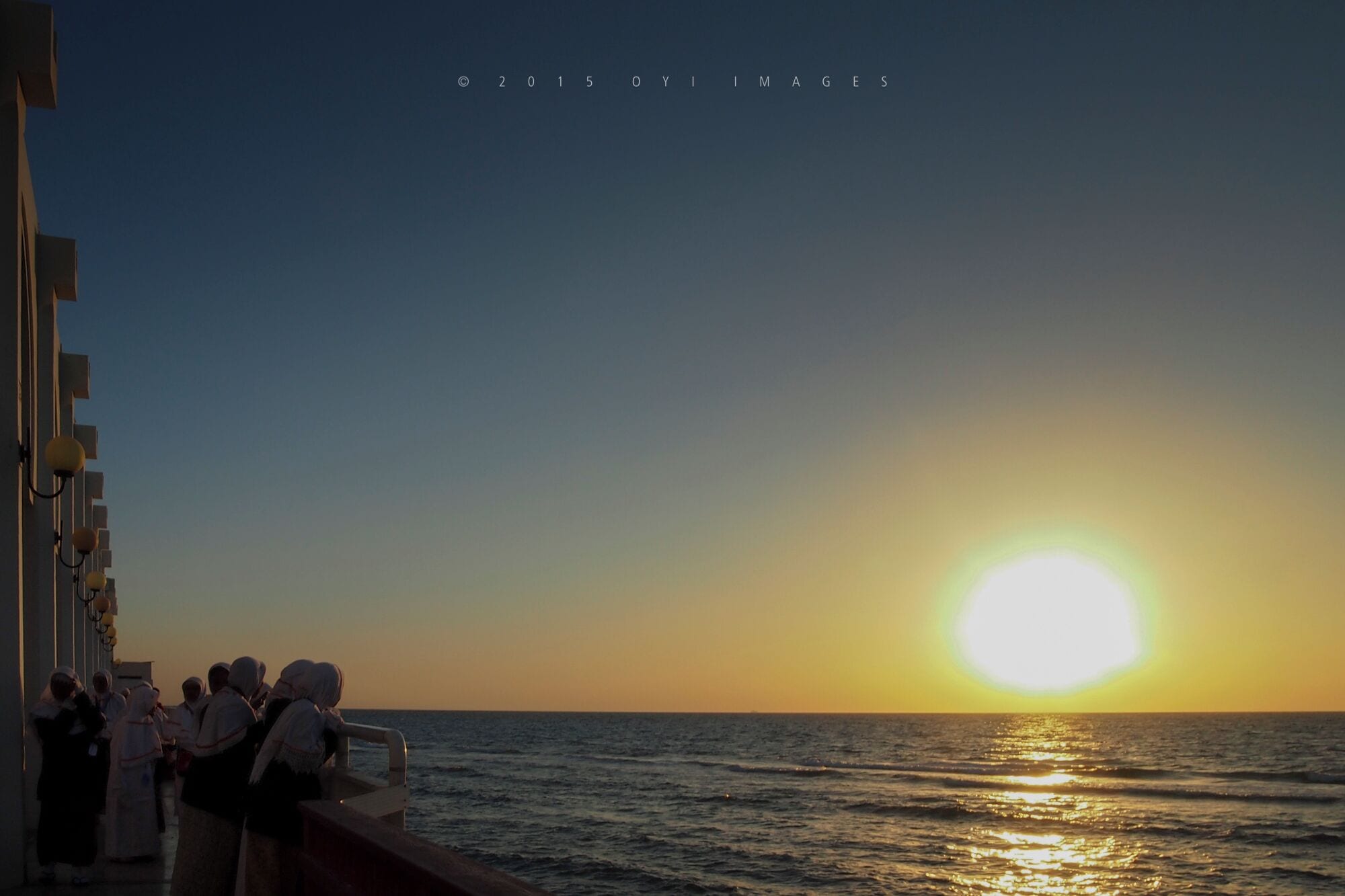 In Jeddah, there is one famous beach for tourists from any religions, not only for moslem. The beach is located in front of Balad Cornichè, the shopping mall and arcade for hajj or umrah pilgrims.

Since the sky in Arab peninsula is often clear and cloudless, you have a big chance to capture the perfect sunset with the big orange sun above the horizon.