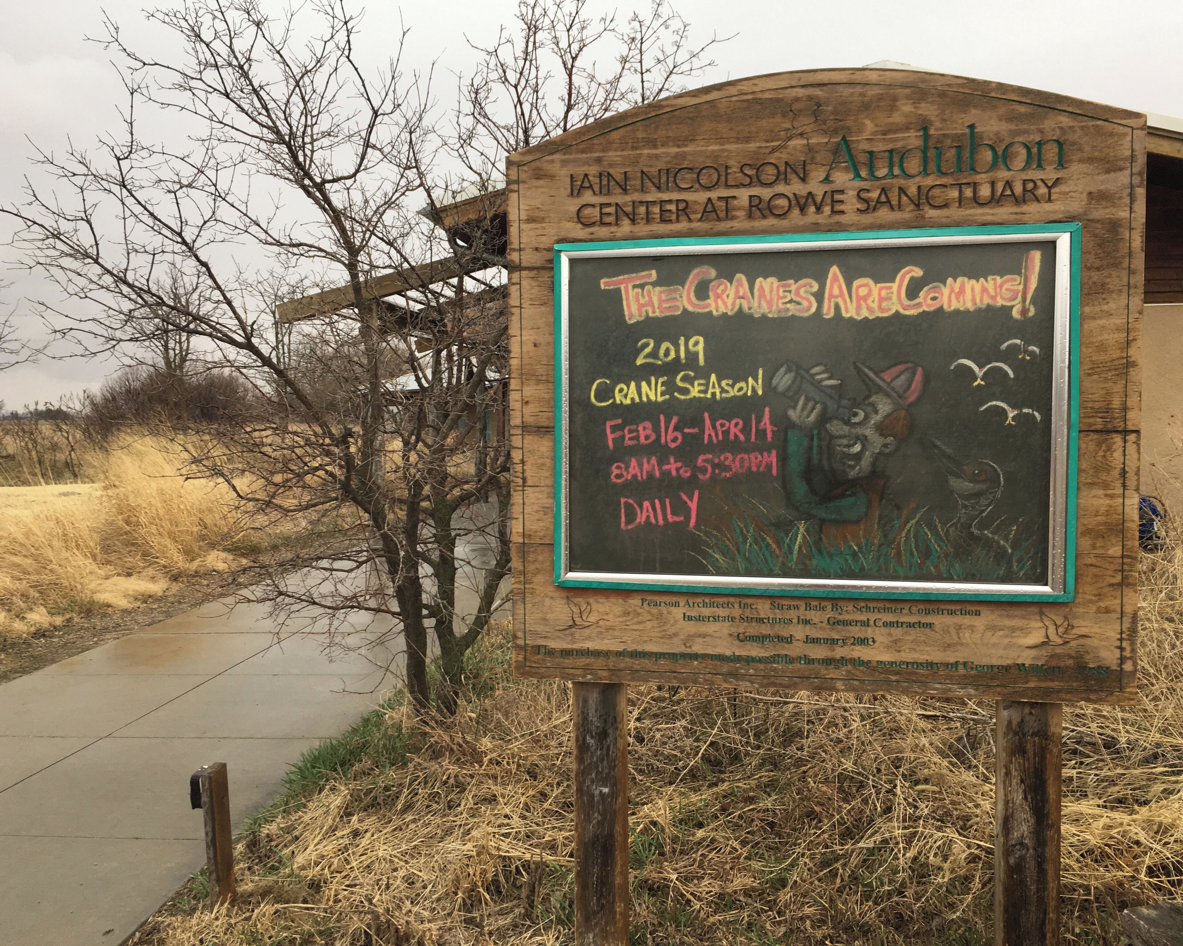 Iain Nicholson Audubon Center.  What a great place to witness the Sandhill Crane migration