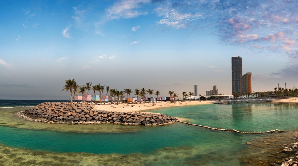 Beach area at Jeddah Corniche in western Saudi Arabia