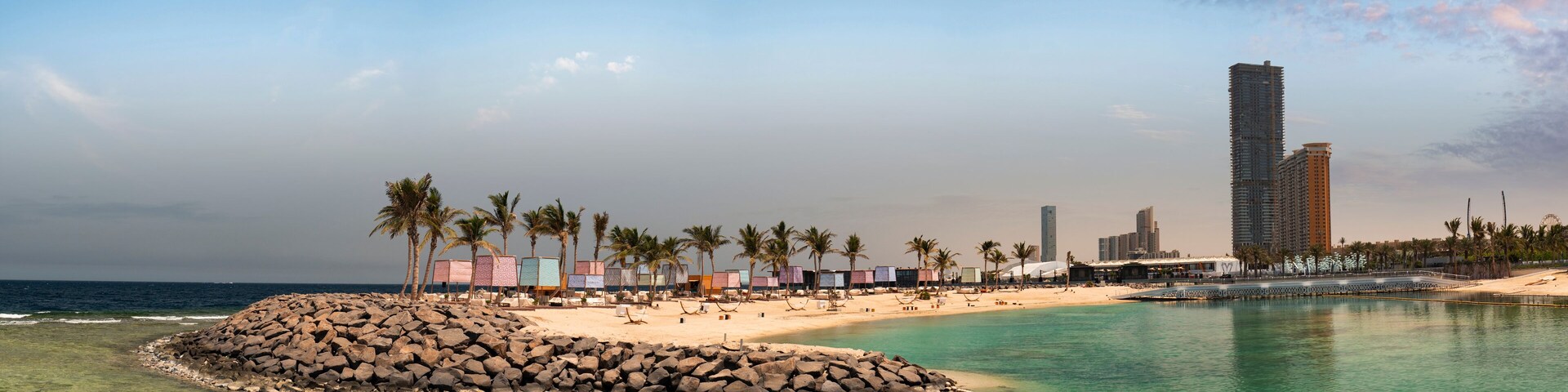 Beach area at Jeddah Corniche in western Saudi Arabia