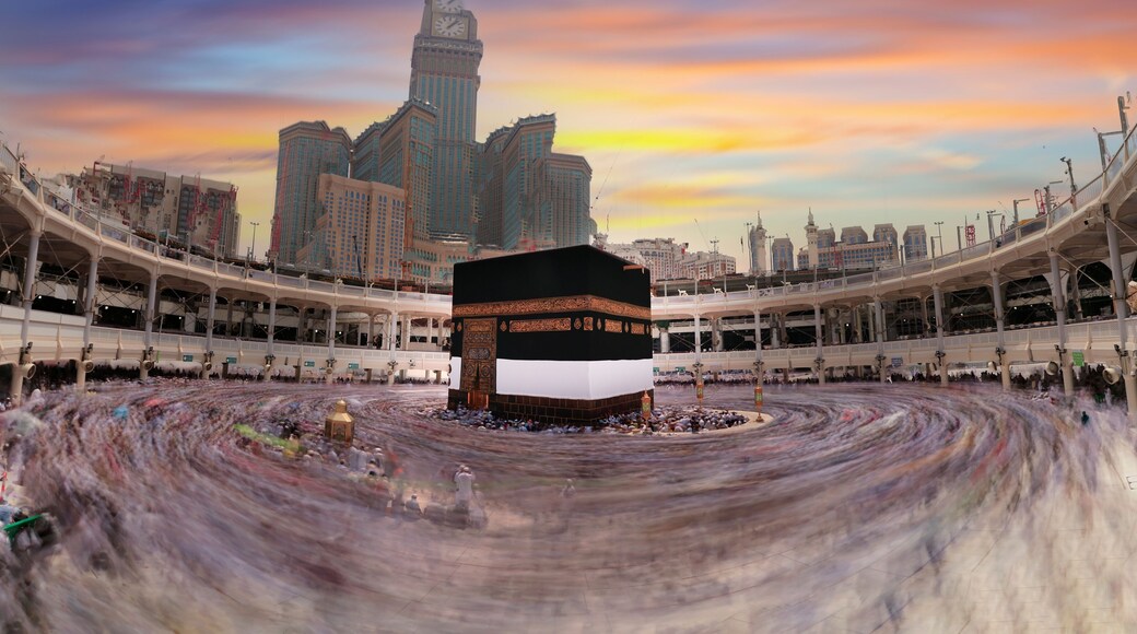 The Kaaba or Kaaba Sharif is the stone structure at the centre of the Masjid al-Haram, the most important mosque in Islam, located in Mecca, Saudi Arabia.