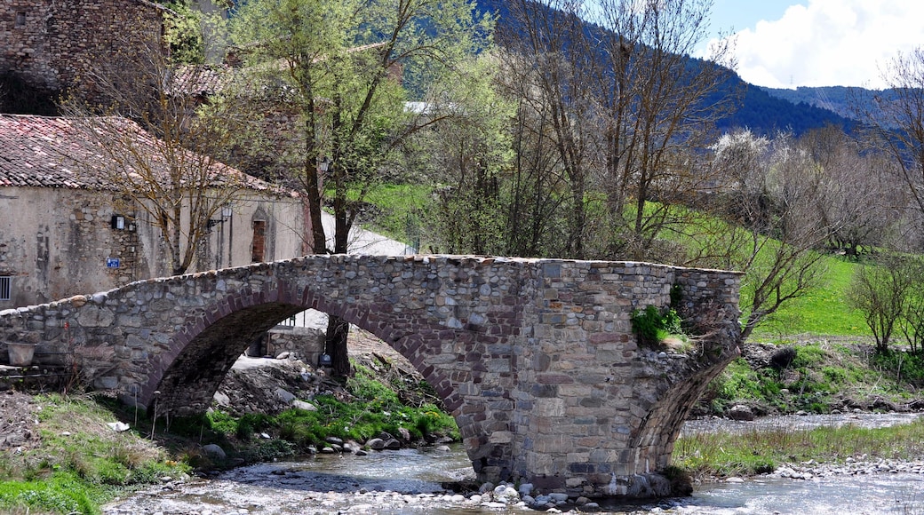 This are the remnants of the old bridge over the river Noguera Ribagorçana at Vilaller, destroyed by a flood in 1963