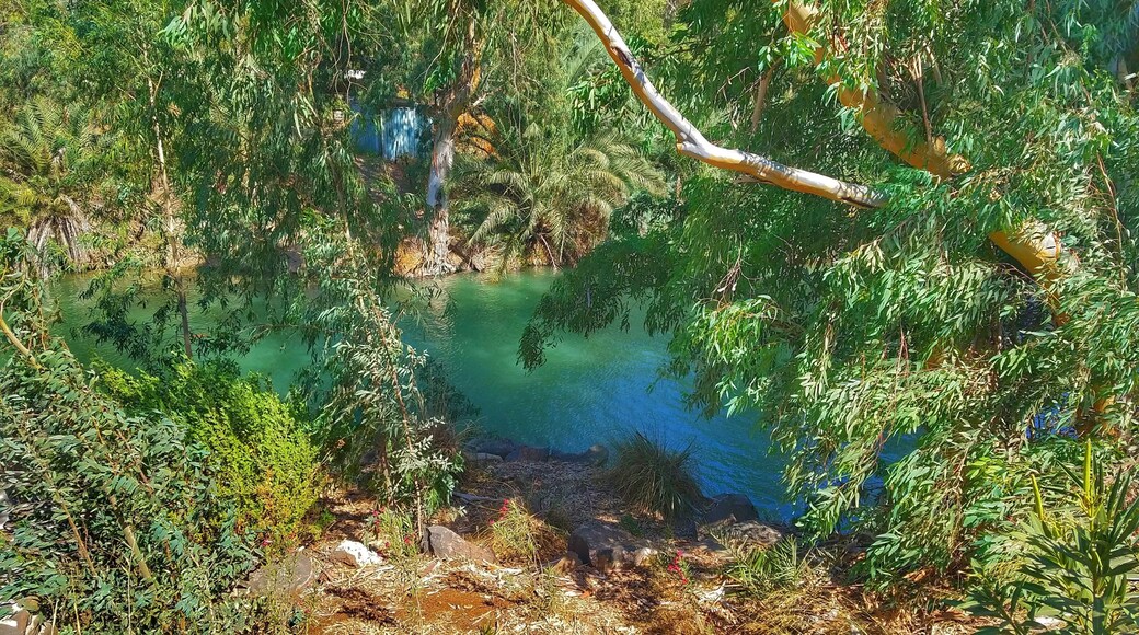 Jordan River and supposed baptismal site.