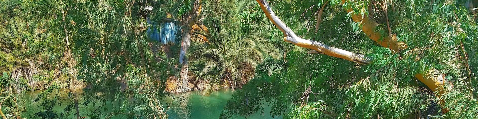 Jordan River and supposed baptismal site.