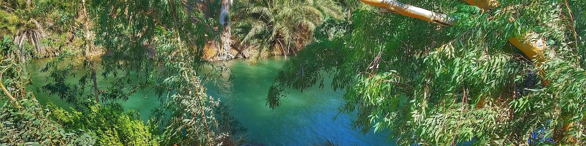 Jordan River and supposed baptismal site.