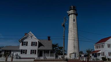 Fenwick Island Lighthouse, 1859, along Delaware Coast.