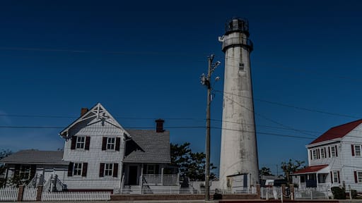 Fenwick Island Lighthouse, 1859, along Delaware Coast.