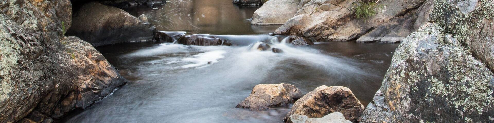 The falls at Micalong Creek just south of Wee Jasper. Wee Jasper is a small village with a population of around 275 people, according to the Australian Bureau of Statistics, although it swells to nearly 2000 over the Christmas/New Year period. Its eighty minutes North West of Canberra and 45 minutes South West of Yass nestled not far from the Goodradigbee River and the Hume and Hovell walking track.
Be warned there is not much there, both the General Store and Hotel where closed until further notice when I visited so take your own provisions.