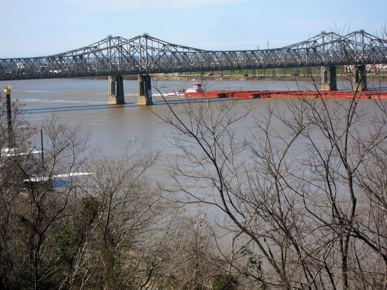 My favorite view of the Mississippi River is from the bluffs at Natchez, MS. I lived here as a child and loved to watch the river flowing by and imagine where all that water came from! 