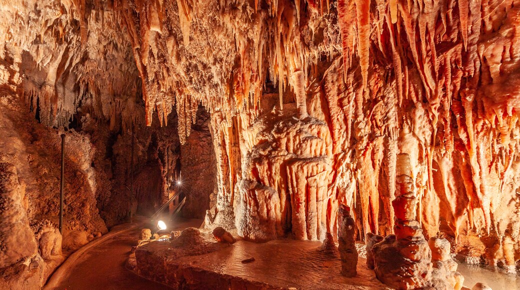 Delicate stalactites in a beautiful cave in Kosciuszko national park, NSW, Australia